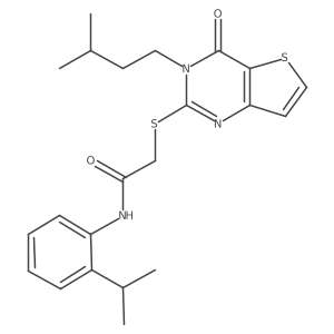 2-{[3-(3-methylbutyl)-4-oxo-3,4-dihydrothieno[3,2-d]pyrimidin-2-yl]sulfanyl}-N-[2-(propan-2-yl)phenyl]acetamide Structure