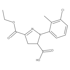 1-(3-Chloro-2-methylphenyl)-3-(ethoxycarbonyl)-4,5-dihydro-1H-pyrazole-5-carboxylic acid结构式