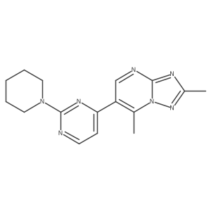 2,7-Dimethyl-6-(2-piperidino-4-pyrimidinyl)[1,2,4]triazolo[1,5-a]pyrimidine Structure