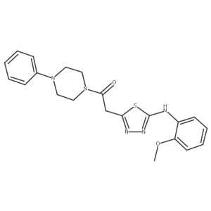2-(5-((2-Methoxyphenyl)amino)-1,3,4-thiadiazol-2-yl)-1-(4-phenylpiperazin-1-yl)ethanone Structure