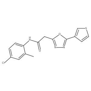 N-(4-chloro-2-methylphenyl)-2-[5-(thiophen-3-yl)-1,3,4-oxadiazol-2-yl]acetamide结构式