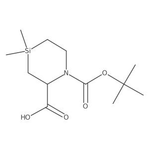 (2R)-1-tert-butoxycarbonyl-4,4-dimethyl-1,4-azasilinane-2-carboxylic acid结构式
