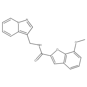 7-methoxy-N-(pyrazolo[1,5-a]pyridin-3-ylmethyl)benzofuran-2-carboxamide结构式