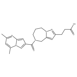 3-(5-(5,7-Dimethylpyrazolo[1,5-a]pyrimidine-2-carbonyl)-5,6,7,8-tetrahydro-4H-pyrazolo[1,5-a][1,4]diazepin-2-yl)propanoic acid结构式