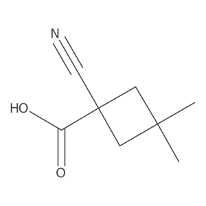 1-Cyano-3,3-dimethylcyclobutane-1-carboxylic acid Structure