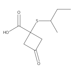 1-(Sec-butylthio)-3-oxocyclobutane-1-carboxylic acid Structure