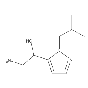 2-amino-1-[1-(2-methylpropyl)-1H-pyrazol-5-yl]ethan-1-ol结构式