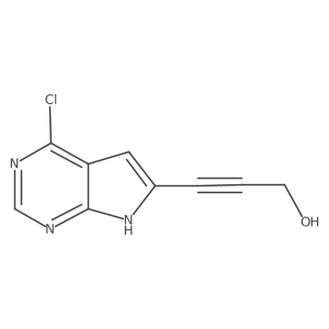 3-(4-Chloro-7H-pyrrolo[2,3-d]pyrimidin-6-yl)-2-propyn-1-ol结构式