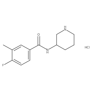 4-Fluoro-3-methyl-N-(piperidin-3-YL)benzamide hydrochloride结构式