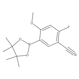 2-Fluoro-4-methoxy-5-(4,4,5,5-tetramethyl-1,3,2-dioxaborolan-2-yl)benzonitrile结构式