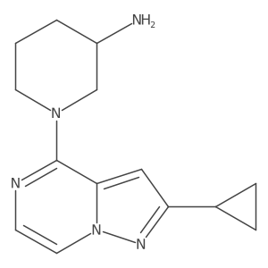 1-(2-Cyclopropylpyrazolo[1,5-a]pyrazin-4-yl)piperidin-3-amine结构式