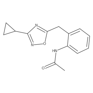 N-(2-((3-cyclopropyl-1,2,4-oxadiazol-5-yl)methyl)phenyl)acetamide结构式