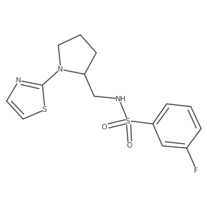 3-fluoro-N-((1-(thiazol-2-yl)pyrrolidin-2-yl)methyl)benzenesulfonamide Structure