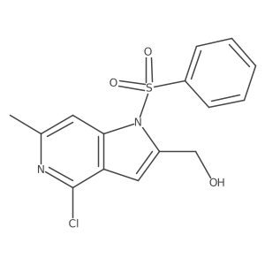 4-Chloro-6-methyl-1-(phenylsulfonyl)-1H-pyrrolo[3,2-c]pyridine-2-methanol结构式