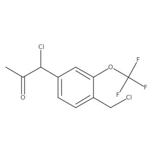 1-Chloro-1-(4-(chloromethyl)-3-(trifluoromethoxy)phenyl)propan-2-one结构式