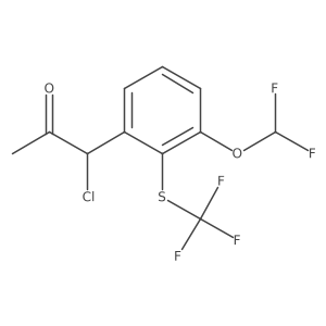 1-Chloro-1-(3-(difluoromethoxy)-2-(trifluoromethylthio)phenyl)propan-2-one结构式