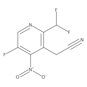 2-(Difluoromethyl)-5-fluoro-4-nitropyridine-3-acetonitrile结构式