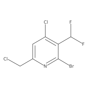 2-Bromo-4-chloro-6-(chloromethyl)-3-(difluoromethyl)pyridine Structure