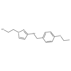 2-(3-{[(4-ethoxyphenyl)methyl]amino}-1H-pyrazol-1-yl)ethan-1-ol结构式