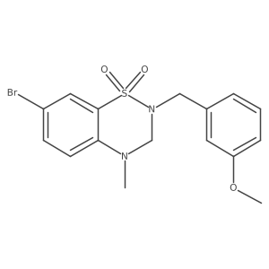 7-bromo-2-[(3-methoxyphenyl)methyl]-4-methyl-3,4-dihydro-2H-1lambda6,2,4-benzothiadiazine-1,1-dione Structure