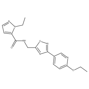 N-((3-(6-ethoxypyridin-3-yl)-1,2,4-oxadiazol-5-yl)methyl)-1-ethyl-1H-pyrazole-5-carboxamide Structure