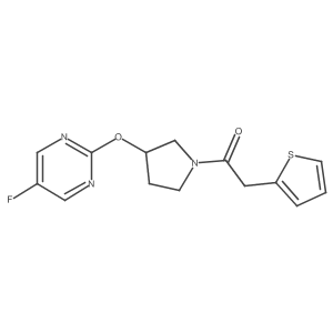 1-{3-[(5-Fluoropyrimidin-2-yl)oxy]pyrrolidin-1-yl}-2-(thiophen-2-yl)ethan-1-one Structure