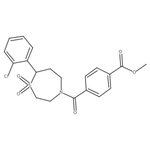 Methyl 4-(7-(2-chlorophenyl)-1,1-dioxido-1,4-thiazepane-4-carbonyl)benzoate结构式