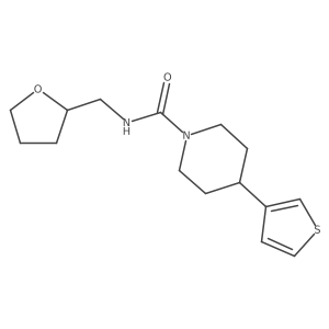 N-((tetrahydrofuran-2-yl)methyl)-4-(thiophen-3-yl)piperidine-1-carboxamide Structure