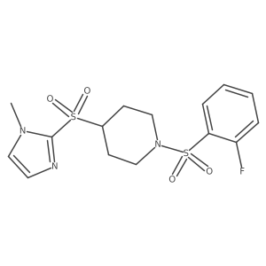 1-((2-fluorophenyl)sulfonyl)-4-((1-methyl-1H-imidazol-2-yl)sulfonyl)piperidine Structure