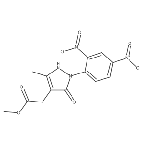 methyl 2-[2-(2,4-dinitrophenyl)-5-methyl-3-oxo-2,3-dihydro-1H-pyrazol-4-yl]acetate Structure