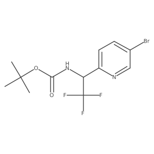 tert-butyl N-[1-(5-bromopyridin-2-yl)-2,2,2-trifluoroethyl]carbamate结构式