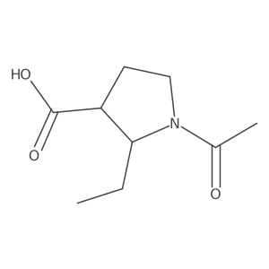 1-Acetyl-2-ethylpyrrolidine-3-carboxylic acid结构式