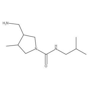 rac-(3R,4S)-3-(aminomethyl)-4-methyl-N-(2-methylpropyl)pyrrolidine-1-carboxamide结构式