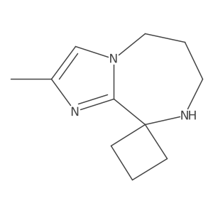 2'-Methyl-5',6',7',8'-tetrahydrospiro[cyclobutane-1,9'-imidazo[1,2-a][1,4]diazepine]结构式