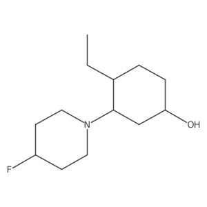4-Ethyl-3-(4-fluoropiperidin-1-yl)cyclohexan-1-ol结构式