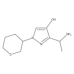 3-(1-aminoethyl)-1-(thian-3-yl)-1H-pyrazol-4-ol Structure