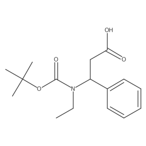 3-((Tert-butoxycarbonyl)(ethyl)amino)-3-phenylpropanoic acid结构式
