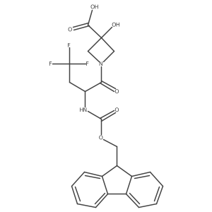 1-[2-({[(9H-fluoren-9-yl)methoxy]carbonyl}amino)-4,4,4-trifluorobutanoyl]-3-hydroxyazetidine-3-carboxylic acid结构式