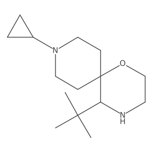 5-Tert-butyl-9-cyclopropyl-1-oxa-4,9-diazaspiro[5.5]undecane结构式