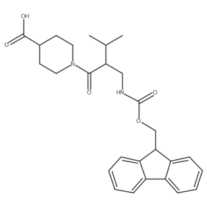 1-{2-[({[(9H-fluoren-9-yl)methoxy]carbonyl}amino)methyl]-3-methylbutanoyl}piperidine-4-carboxylic acid结构式