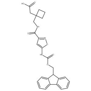 2-[1-({[5-({[(9H-fluoren-9-yl)methoxy]carbonyl}amino)-1,2-oxazol-3-yl]formamido}methyl)cyclobutyl]acetic acid结构式