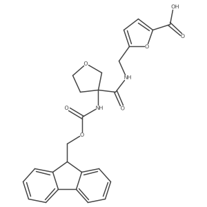 5-({[3-({[(9H-fluoren-9-yl)methoxy]carbonyl}amino)oxolan-3-yl]formamido}methyl)furan-2-carboxylic acid Structure