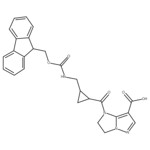 1-{2-[({[(9H-fluoren-9-yl)methoxy]carbonyl}amino)methyl]cyclopropanecarbonyl}-1H,2H,3H-pyrazolo[1,5-a]imidazole-7-carboxylic acid Structure