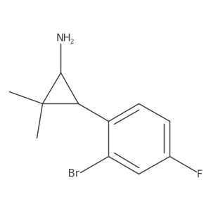 rac-(1R,3R)-3-(2-bromo-4-fluorophenyl)-2,2-dimethylcyclopropan-1-amine Structure
