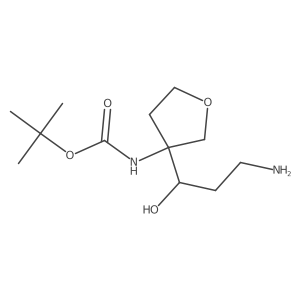 tert-butyl N-[3-(3-amino-1-hydroxypropyl)oxolan-3-yl]carbamate Structure