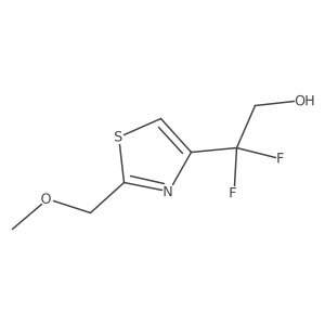 2,2-Difluoro-2-[2-(methoxymethyl)-1,3-thiazol-4-yl]ethan-1-ol结构式