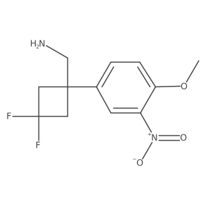 [3,3-Difluoro-1-(4-methoxy-3-nitrophenyl)cyclobutyl]methanamine结构式