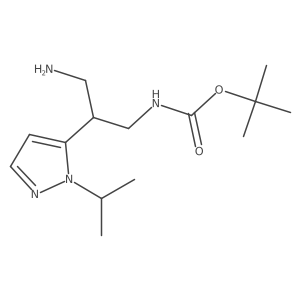 tert-butyl N-{3-amino-2-[1-(propan-2-yl)-1H-pyrazol-5-yl]propyl}carbamate结构式