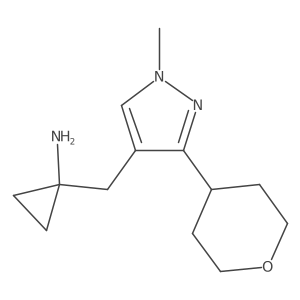 1-{[1-methyl-3-(oxan-4-yl)-1H-pyrazol-4-yl]methyl}cyclopropan-1-amine Structure