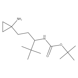 tert-butyl N-[1-(1-aminocyclopropyl)-4,4-dimethylpentan-3-yl]carbamate结构式